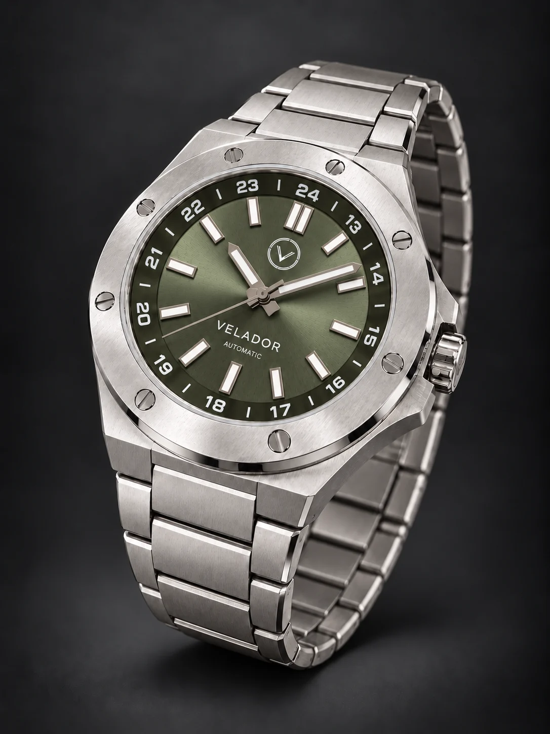 Velador Meridian Sage com a pulseira de aço 316L integrada